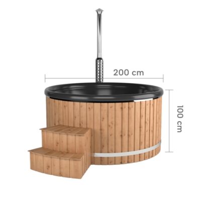 6-miestna kúpacia kaďa s externou pecou z nerezu